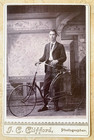 Rare  Overman Wheel Company Victor Victoria Safety Bike Cabinet Card Photo 1891