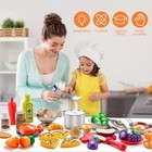Pretend Play Accessories - 52pc Kids Kitchen Playset With Play Food  Stainles   