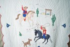 Well Quilted Vintage 40s  round Up Time  Western Cowboy   Cowgirl Applique Quilt