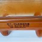 Antique Mt Clemens Michigan Mi Orange Depression Souvenir Glass Trinket Bathtub