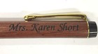 Personalized Rosewood Ink Pen  Engraved Free  Black Ink  Comfort Grip