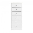 6-drawer Tall Chest With Acrylic Knobs Bedroom Furniture Dressers Sturdy Mdf New