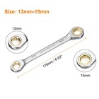 Double Box End Ratchet Wrench 13-15mm Cr-v Black Nickel Plating Ratchet Wrench