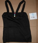  Capezio Sweater Tank Ballet Coverup Black Med lge Cute Button Detail Softknit