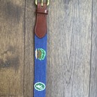 Smathers Branson Belt Mens 38 Hand Stitched Needle Point Claret Jug Tree