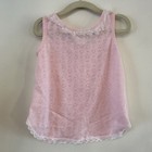 Vtg 90   s Girls Basic Editions Pajama Tank Top Pink Hearts Shirt Sleep Cozy Lace