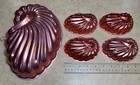 Copper Shell Jello Mold Set  6 Cup Large Mold With 4 Small Molds  Metal