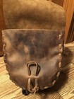 Handcrafted Brown Leather Bag   Muzzleloading Hunting  Possible Bag black Powder