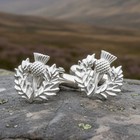 Thistle Cuff Links Sterling Silver Scotland Scottish Men s Cufflinks Celtic Gift