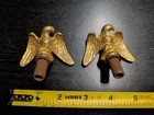 Lot Of 2 Gold Tone Eagle Flag Pole Finials Topper Eagle Flag Pole Parts