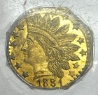 1881 Gold California Fractional 1 4 Dollar Oct Bg 799 Pcgs Mint State 63