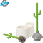 Cactus Toilet Plunger And Brush Set Bathroom Cleaning Holder Decorative