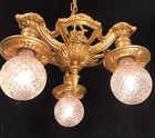 Antique Vtg Petite Floral Rose 3 Light Fixture French Empire Victorian Restored