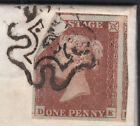 1841 Sg8 1d Red Brown Plate 33 London  9  In Cross On Cover Market Deeping  de 