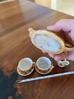 Child s Luster Tea Set  Orange W flowers  Made In Japan  Mij Predates Wwii  