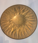 Vintage Brass Sunburst Wall Plaque Mcm Mid Century Modern Decor England 15 