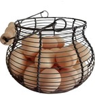 Farmhouse Wire Egg Basket Chicken Egg Collecting Storage Basket W  Handle New