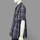 Dickies Plaid Button Up Work Shirt Short Sleeve Blue Men s 2xl Cotton