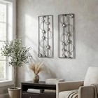 Abstract Metal Wall Art Decor Black Geometric Hanging Sculpture 2 Pcs
