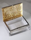 Elegant 1920s Sterling Silver   Crystal Pill Box By Foster   Bro  Providence  Ri