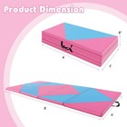 Folding Gymnastics Mat 8  X 4  X 2  Pu Leather Tumbling Exercise Mat Yoga Gym