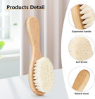 3pcs Baby Hair Brush With Wooden Handle And Comb Set For Newborns   Toddlers   N