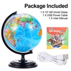 3d Ar Large World Globe 10  W stand Ocean Rotating World Map Geography For Gift