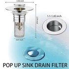 1-200 Sink Stopper Hair Catcher Bathroom Pop Up Sink Drain Strainer Filter Plug