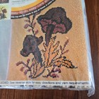 Vintage 70s Caron Mushrooms Cotton Canvas Latch Hook Rug Pattern Retro 20x27