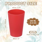 6pcs Plastic Drinking Cups 8 8oz Unbreakable Water Tumblers Red 