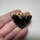 Antique Black Carnival Glass Bat For Hat Pin Gold Amethyst Stars
