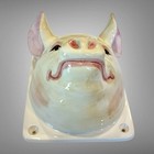 Vintage Ceramic Pig Head face Dish Towel Apron Hanger Wall Mount
