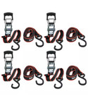 Husky Ratchet Tie-down Straps 4-pack 1 In  X 12 Ft  Quick Release Hook 500 Lbs 
