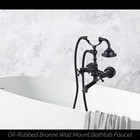 Clawfoot Tub Faucet Wall Mount Black bronze Bathroom Tub Filler With Hand Shower