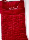 Pottery Barn Channel Quilted Velvet Christmas Stocking  michael  Medium Red New