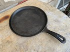 3 Pc Vtg Cast Iron Lodge Skillet Frying Griddle Pan Bacon Press   Heat Diffuser
