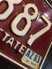 Matching Pr 80   s Arizona Dark Red License Plates Pair Car Tags