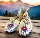 Vintage Native American Beaded Moccasins Medicine Wheel Sun Cross Cheyenne C1880