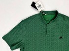 New Adidas Golf Men s  70 Sport Stripe Mock Neck Polo Shirt Master s Green Sz L
