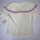 Sitting Pretty Of California Women Medium Vintage Shirt Sailor Cream Pink Retro