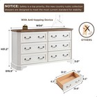 T4tream Farmhouse 6 Drawers Dresser For Bedroom  54  Wide Wood Rustic Chest Of D