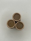 Silver Barber Dime Showing On Vintage Unsearched Old Wheat Penny Window Roll Us