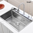 Cozy 33x22  Multifunctional Overmount Kitchen Sink Faucet Combo Brush Nickel