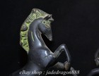 6 4  Chinese Marked Black Bronze A Pair Fengshui 12 Zodiac Year Horse Sculpture