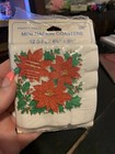 Vtg Christmas Poinsettia Party Maid Mini Napkins American Greetings Lot Of 2 New