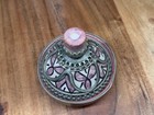 Moroccan Handmade Ceramic Tagine Pot Decorative Metal Pink Design 2-piece 3 