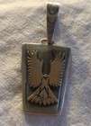 Vintage Antique Native American Gold Wash Sterling Silver Reversible Pendant