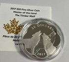 2017 Canada Master Of The Land  Timber Wolf  9999 Silver 26 5g Proof Coin W ogp