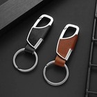 Men Creative Metal Leather Key Chain Ring Keyfob Car Keyring Keychain Gift 5