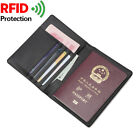 Black Rfid Blocking Passport Holder Id Credit Card Cover Case Travel Wallet